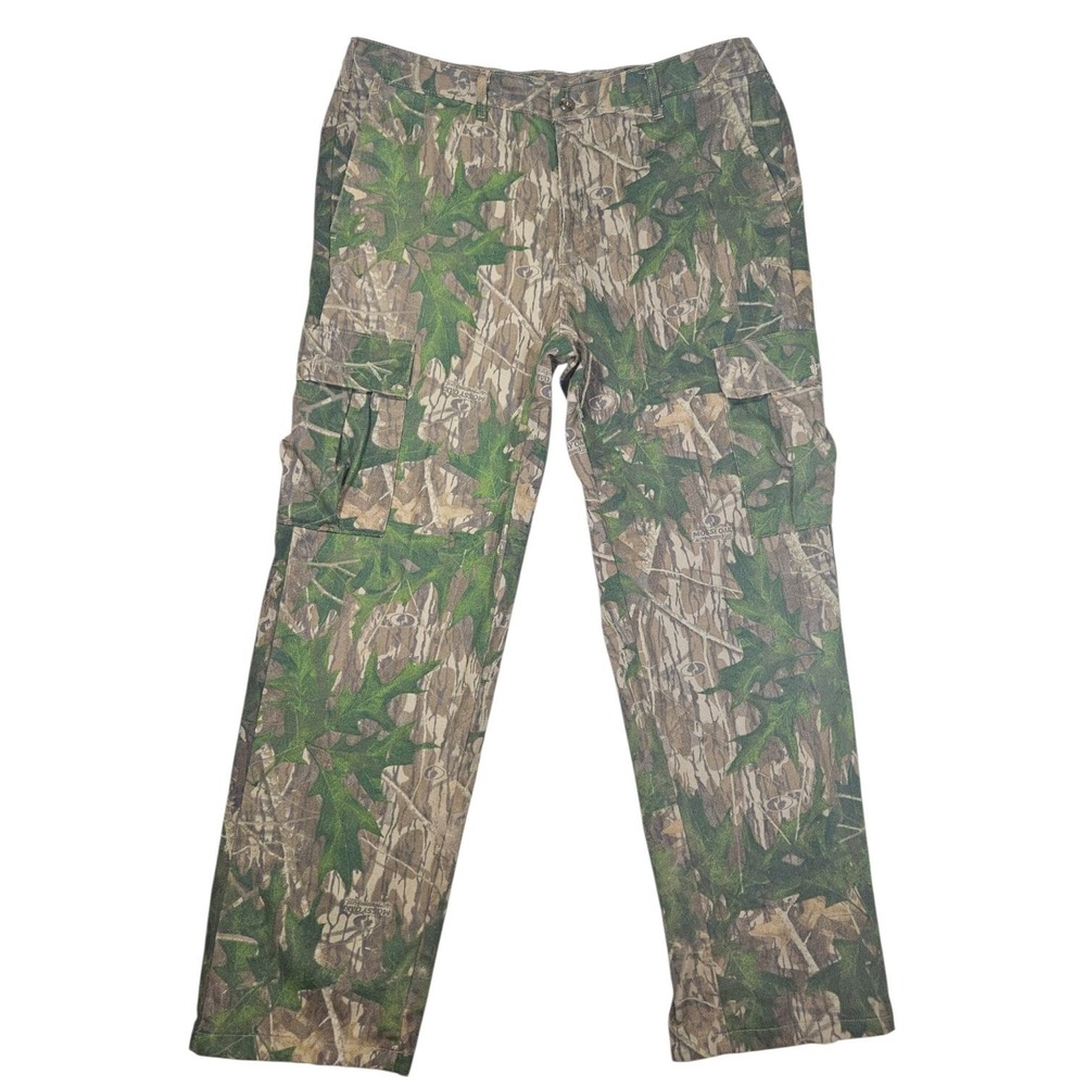 Vintage Mossy Oak Break Up Camo Cargo Pants Mens 44x34 Made In USA Hunting Heavy